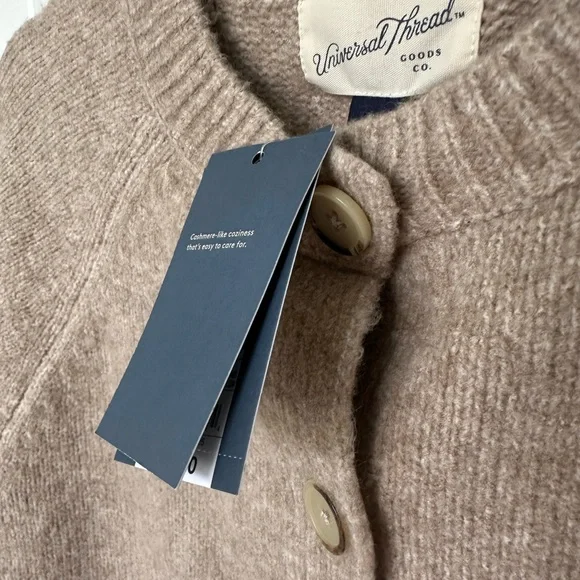 Tan Cardigan Sweater Universal Thread NEW Small - Picture 9 of 9
